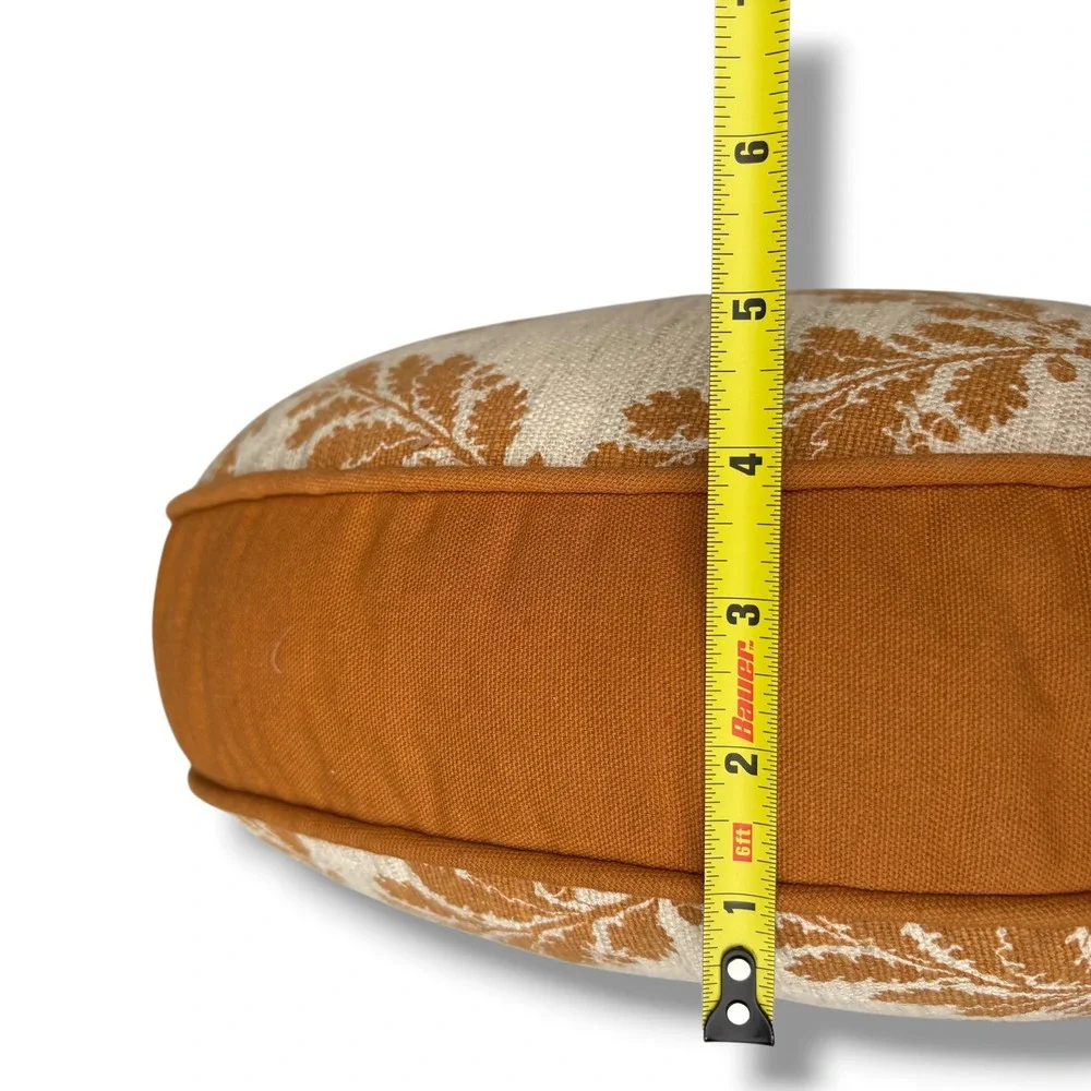 Threshold Set of 2 Round Oak Leaf Embroidered Decorative Pillows Orange 16